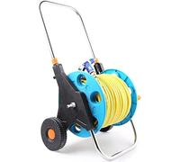 CWZZWS 2 Wheeleds Garden Hose Reel Cart with Hose， Rope Hose Storage Stand Water Hose Holder for Gardens, Lawns, Sidewalks and Backyards(with 20m Hose)