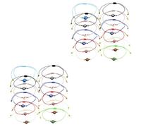CWZZWS 2sets Minimalist Bracelet Pack for Women Girls Adjustable String Bracelets Evil Eye Jewelry 12pcs*2