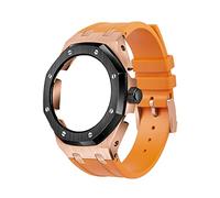 CWZZWS 4TH Gen 316L Stainless Steel Rose Gold Bezel with Rubber Band Metal Clasp for GA2100/GA-2110