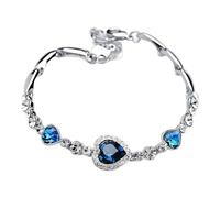 CWZZWS 925 Sterling Silver 3 Piece Set Pave Heart Necklace For Women, Exquisite Rhinestone Heart Necklace Bracelet Set - Zircon Pave Necklace, Reunion Heart Necklace For Valentine Birthday Christmas