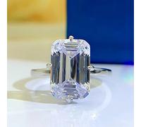 CWZZWS 925 Sterling Silver 8 * 12mm Carbon Diamond Rings For Women Sparkling Wedding Jewelry Gifts