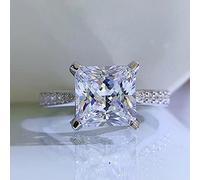 CWZZWS 925 Sterling Silver 8 * 8mm Carbon Diamond Rings For Women Sparkling Wedding Jewelry Gifts