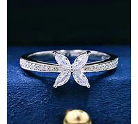 CWZZWS 925 Sterling Silver Rings For Women Sparkling Carbon Diamond Flower Wedding Engagement Jewelry Gifts