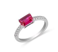 CWZZWS 925 Sterling Silver Sparkling Ruby Carbond Diamond Engagement Rings For Women Wedding Jewelry Gifts