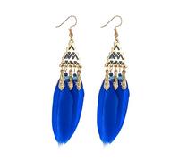 CWZZWS Beaded Feather Earring -Bohemian Geometric Irregular Triangle Feather Earrings,Vintage Colorful Simple Summer Beach Curved Needle Earring For Women Girls Holiday Party Vacation ui