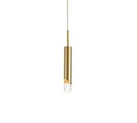 CWZZWS Bedroom Bedside Decoration Hanging Light Modern Minimalist Style Chandelier Gold Metal Material LED Light Source Pendant Light Fixtures Long Cylindrical Pendant Lamp