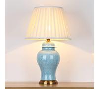 CWZZWS Bedroom Bedside Lamp Color Glazed Large Oriental Ceramic Table Lamp American Luxury Large Table Lamps For Living Room Study Office Reading Light 66 * 40cm(B)