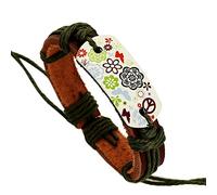 CWZZWS Bracelet Fashion Men And Women Hand-Woven Decoration Heat Transfer Flower Trend Punk present Creative Unique Retro Pop