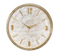 CWZZWS Brass Wall Clock Modern Simple Style Silent Non Ticking Wall Clock Quality Quartz Operated Round Decorative Easy to Read Non Ticking