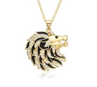 CWZZWS Chain Men Women Jewellery Hip Hop Style Personalized Lion Head Pendant Necklace