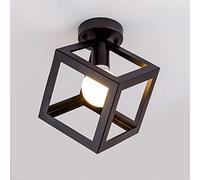 CWZZWS Chandeliers, Geometric Metal Iron Frame Ceiling Light Surface Mount Light Fixture Modern Simple Ceiling Lamp for Hallway Living Room Farmhouse Stairway Porch Bedroom Kitchen Entryway(Black)