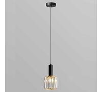 CWZZWS Chaner Modern Crystal Single Head Mini Iron Art Double Head Kitchen Island Style Bar Adjustable Height Living Room Hall Restaurant (Dark 1)