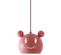 CWZZWS Children's Room Cartoon Mickey Macaron Smiley Pendant Light Fixtures Bar Counter 1-Light Adjustable Nordic Chandelier Wrought Iron Lampshade Guest Hall Hanging Lamp E26/E27 Base (Color : Red)