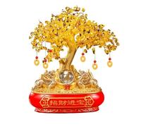 CWZZWS Crystal Tree Crystal Tree of Life, Citrine Fortune Tree, Lucky Tree, Chakra Tree, Money Tree Ornament Fortune Attracting Feng Shui Decor, Spiritual Gift Money Tree Gem Tree(Bruin)