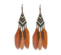 CWZZWS Dangling Feather Earring-Bohemian Leaf Diamond Long Tassel Feather Earrings For Women,Simple Feather Curved Needle Earring Teen Girls Jewellery For Birthday Party Gifts ui