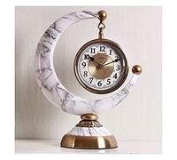 CWZZWS Desk Clock Clock European Style Silent Table Esk Clock No Tick Alarm Clock Ornaments Modern Home Bedroom Bedside Table Clock Battery-powered Creative (Color : D)
