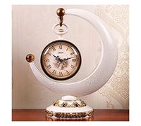 CWZZWS Desk Clock Clock European Style Silent Table Esk Clock No Tick Alarm Clock Ornaments Modern Home Bedroom Bedside Table Clock Battery-powered Creative (Color : D)