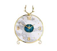CWZZWS Desk Clock Clock Without Tick Table Clock Alarm Clock Ornaments Home Bedroom Bedside Ornaments Desktop Desk Clock Battery Powered 16.33 Inches High Creative (Color : C)