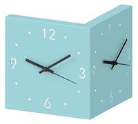 CWZZWS Double Sided Wall Clock Metal Corner Clocks Wall Home Decor Nordic Square Modern Living Room Silent Large Watch Gift Easy to Hang
