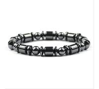 CWZZWS Energy Hematite Bracelets Men Hematite Charm Bracelets Women Natural Stone Lucky Bracelet Valentine's Day present