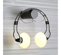 CWZZWS European Wall Light Led - Wall Light 's Room Headset Wall Sconce Modern Simple Iron Wall Lantern Wall Lamp Glass Wall Spotlights Compatible with Bedside Living Room Bedroom Aisle Balcony, LED
