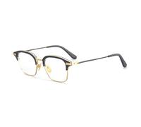 CWZZWS Fashion Fake Glasses Non Prescription Clear Lens Glasses for Women Men Titanium Blue Light Blocking Computer Glasses,Gold