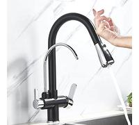 CWZZWS Faucet Antique Brass Touch Kitchen Faucet Handle Tap Deck Mounted 360 Rotation Pull Out Soft Water Wash Hot Cold Mixer Crane Taps Water-tap
