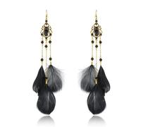 CWZZWS Feather Earrings For Women Medium-Irregular Geometric Hollow Diamond Heart Pendant Earrings, Personality Simple Lightweight Handmade Feather Curved Needle Earring ui