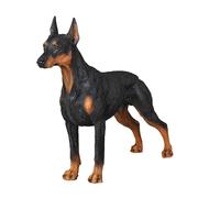 CWZZWS Garden Decor, High Emulation Doberman Animal Memorial Statue, Resin Dog Sculpture Gift Waterproof for Outdoor Home Yard Courtyard Grass,10X12X22CM