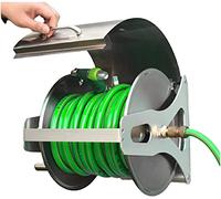CWZZWS Garden Hose Reels Wall Mount Hose Reel Cart, Stainless Steel Professional Garden Hose Reel Storage Durable Extension Tap Holder for Car Patio Cleaning Yard Farm and Patio(30 Meters Water Pipe)