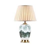 CWZZWS Hand Painted Ceramics Table Lamp Large Ceramic Table Lamp With Matching Shade - Modern Landscape Bedroom Bedside Lamp For Living Room Coffee Table Decoration Lighting(A)