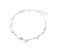 CWZZWS High Quanlity Anklet Fit for Women Sterling Silver Leg Chain Double Layer Beads Stars Anklet Bohemian Beach Foot Jewelry Gift Exquisite