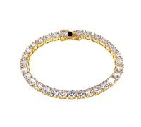 CWZZWS Hip Hop 925 sterling silver single row tennis bracelet, men and women bracelet crystal jewelry and love fashion chain birthday gift to boyfriend mom and dad Bracelet