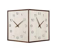 CWZZWS Household Wall Clock Double Sided Wall Clock - Silent Wall Clock Battery Operated - Contemporary Style Wooden Clock Decoration Indoor Kitchen Office Modern Wall Clock, Gray