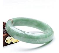 CWZZWS Jade Bangle Handmade Bracelet for Women Retro Chinese Style Natural Jadeite Jade Stone Bangle, Elegant Classical Green Jade Bangle Bracelet,62mm