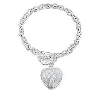 CWZZWS jewellery Bracelets For Women Silver 925 Sterling Heart Lock Shape Buckle Chain Gift Party Bangles With Charms Jewelry jewellery