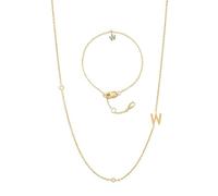 CWZZWS jewellery wedding 925 jewelry set women - necklace bracelet in the shape of zircon pendant w letter, wedding anniversary jewelry accessories for bride women jewelry