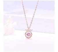 CWZZWS jewelry/necklaces white masonry crown pendant rose pink masonry crown necklace creative ladies gift wedding anniversary women's pendants