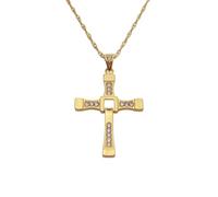 CWZZWS Jewelry New 2025 Arrival Yellow Gold Color 45Cm Water Wave Necklace Plain Jesus Cross God Pendant With For You Accessories Trendy Creative Gift Gift