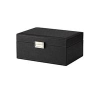 CWZZWS Jewelry Organizer 8.26 Inch Jewelry Box Storage Box Cosmetic Box Ring Earring Necklace Bracelet Watch Small Jewelry Storage Box Built-in Flocking (Gray/Black) Jewelry Box (Color : 1) (Brass)