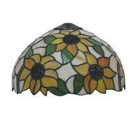 CWZZWS Lamp Shade 12" Wide Accessories Replacement Only Rose Dragonfly Sunflower Stained Glass Lampshades Vintage Yellow Red Sea Blue Flower Light Cover for Table Pendant