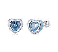 CWZZWS Love Earrings for Women Heart-Shaped Stud Earrings Two Colors Fine Jewelry Wedding Gift