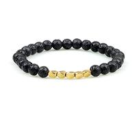 CWZZWS men bracelets 6mm black lava rock stone handmade hematite cross beaded bracelet & bangle adjustable size women wrist