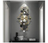 CWZZWS Modern Metal Wall Clock,Silent Non Ticking 3D Art Sunburst Large Wall Clocks Battery Operated, for Living Room Bedroom Kitchen Home Decoration,47X93XM