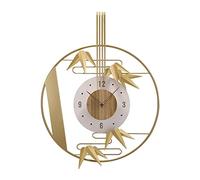 CWZZWS Modern Wrought Iron Bamboo Leaf Wall Clocks Wall Decoration Porch Lobby Wall Mural Ornaments Home Background Wall Sticker Crafts