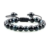CWZZWS natural black obsidian beaded men tiger eye stone cat eye yoga essential oil elastic strand bangles gift