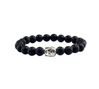 CWZZWS natural volcanic stone bracelets buddha head beaded bracelet men women weathering bangles couple distance
