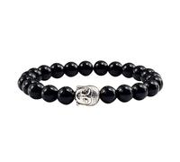 CWZZWS natural volcanic stone bracelets buddha head beaded bracelet men women weathering bangles couple distance