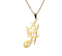 CWZZWS necklace Exquisite PersiaPersia Farsi Parsi Pendant Hope U iLove ChaiSteel Jewelry Jewellery WomeChoker Gifts