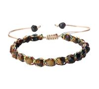 CWZZWS New 6 8Mm Tiger Eye Stone Bracelet Charm Section Beads Adjustable Bangles Bracelets Friendship Jewelry Fashion Trendy Accessories Creative Gift For Women And Men